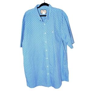 Wrangler Blue Paisley Print Short Sleeve‎ Shirt Men's 3XLT